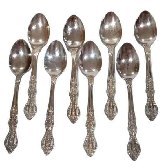 Vintage Stainless Steel Teaspoons Backmark 'E.P. St. Steel G13 Japan' Set of 8 - Picture 1 of 5